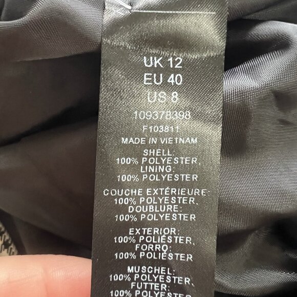 ASOS‎ Miss Selfridge One Button US 8 UK 12 Plaid Office Career Blazer Jacket - Picture 7 of 11